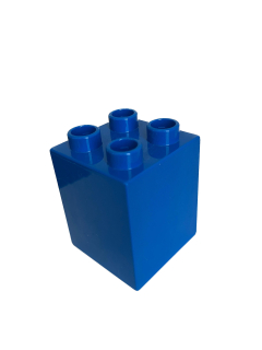 Lego Duplo kostka tm. modrá 2x2x2